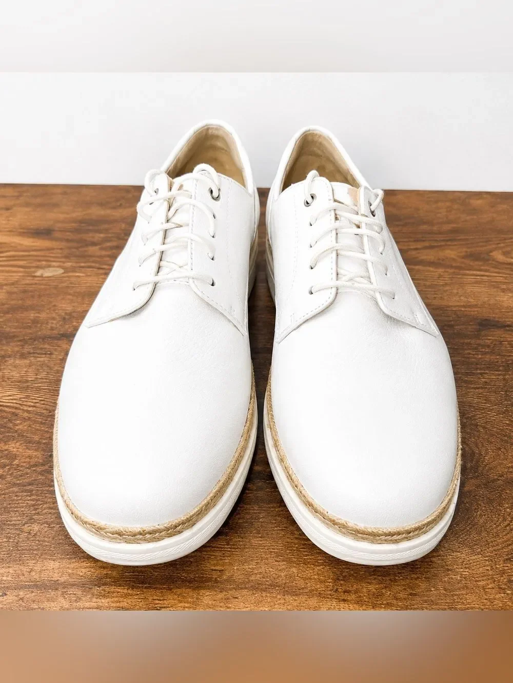 Clarks Teadale Rhea White Leather Platform Oxford Comfort Shoes Women’s 10